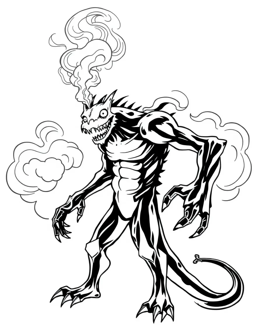 The Smoke Monster transforming from black smoke to human form