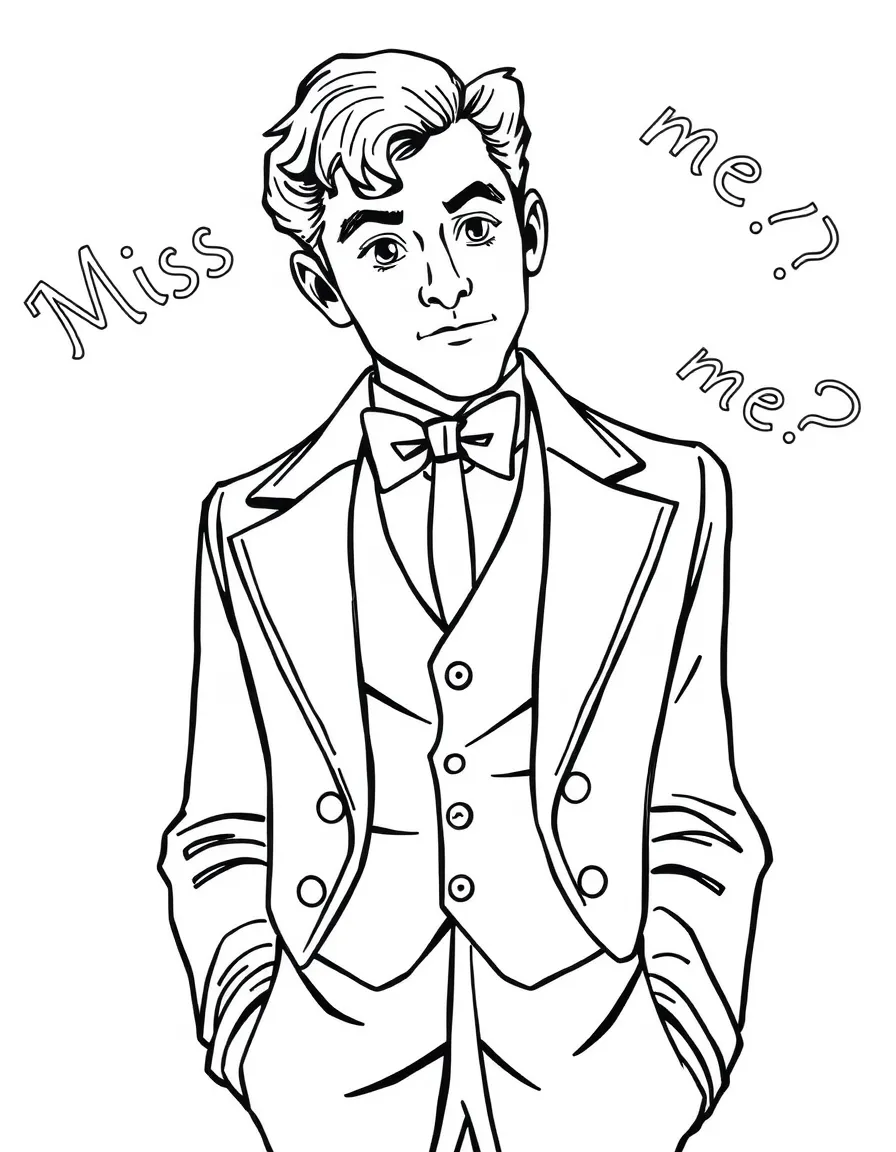 Moriarty with "Miss me?" written around him