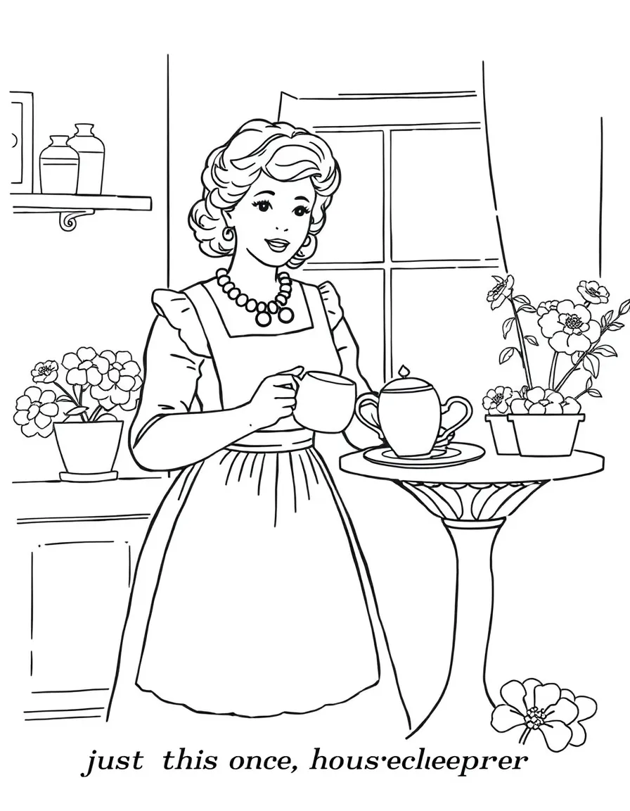 Mrs. Hudson bringing tea "just this once, not your housekeeper"