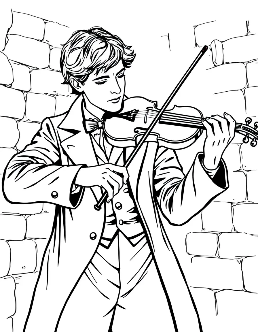 Eurus Holmes playing violin in Sherrinford prison
