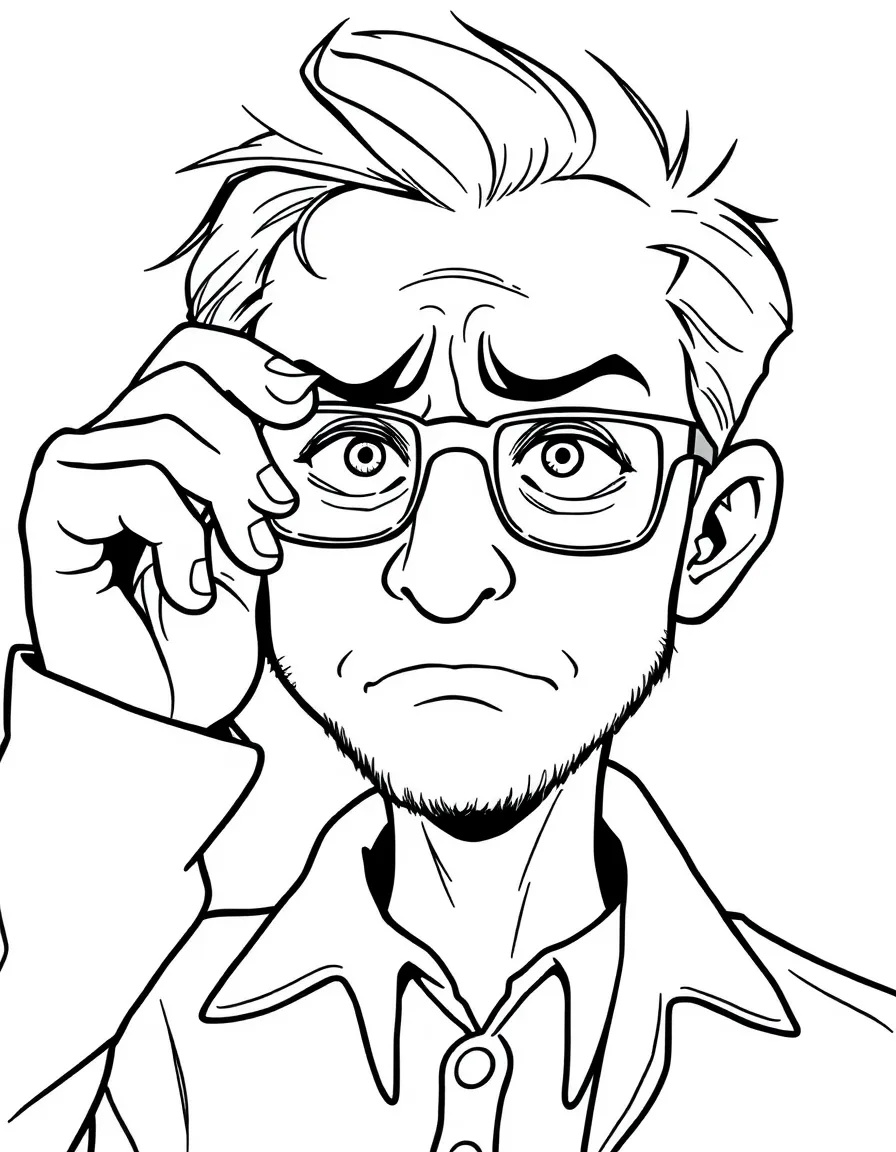 Giles cleaning his glasses with exasperated expression