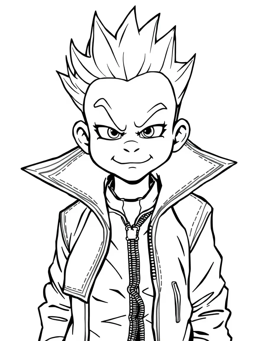 Spike with his leather coat and bleached hair