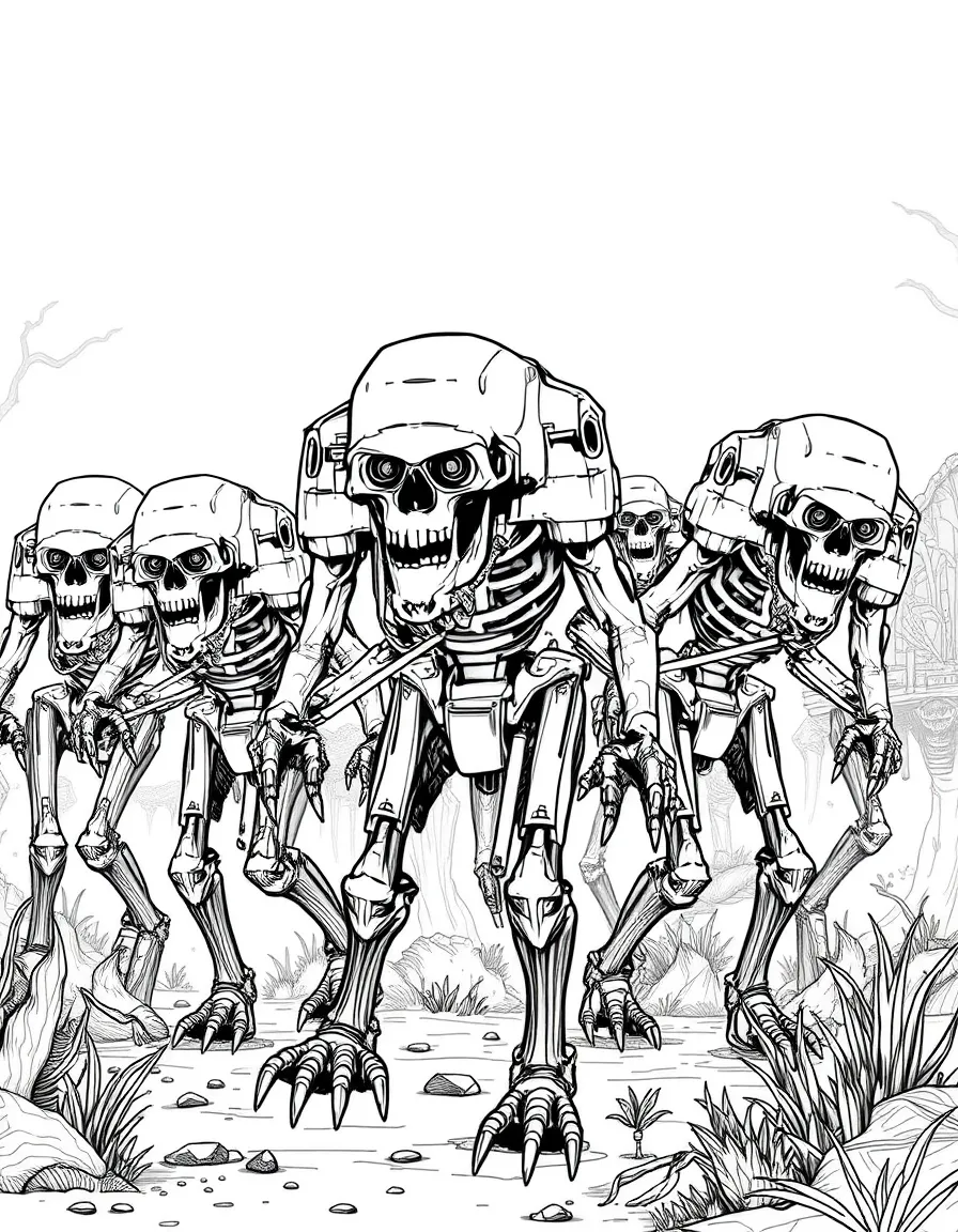 Walkers in various states of decay approaching survivors