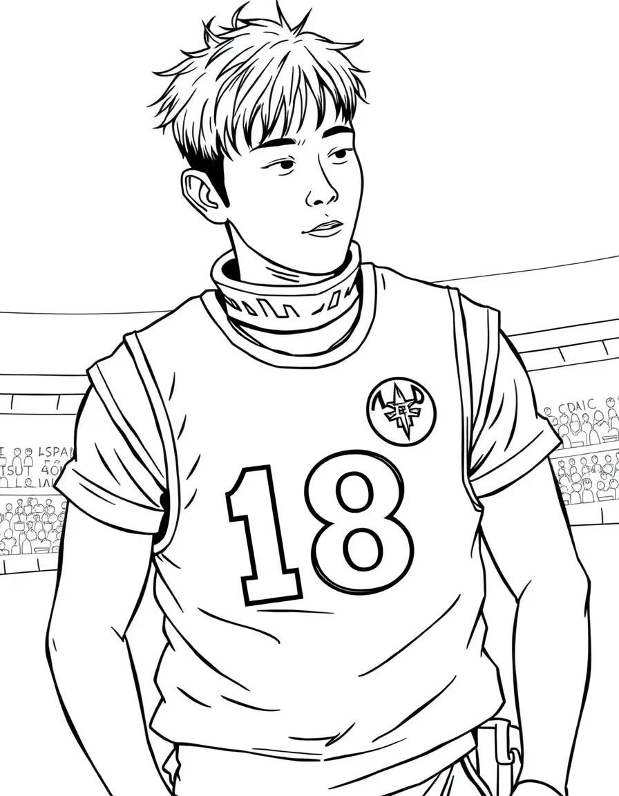Cho Sang-woo in his player 218 vest calculating his next move