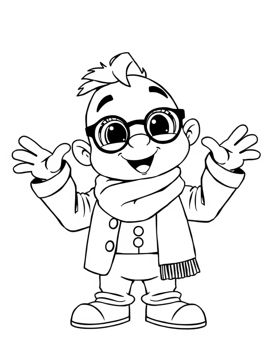 Oliver with his director's scarf and theatrical gestures