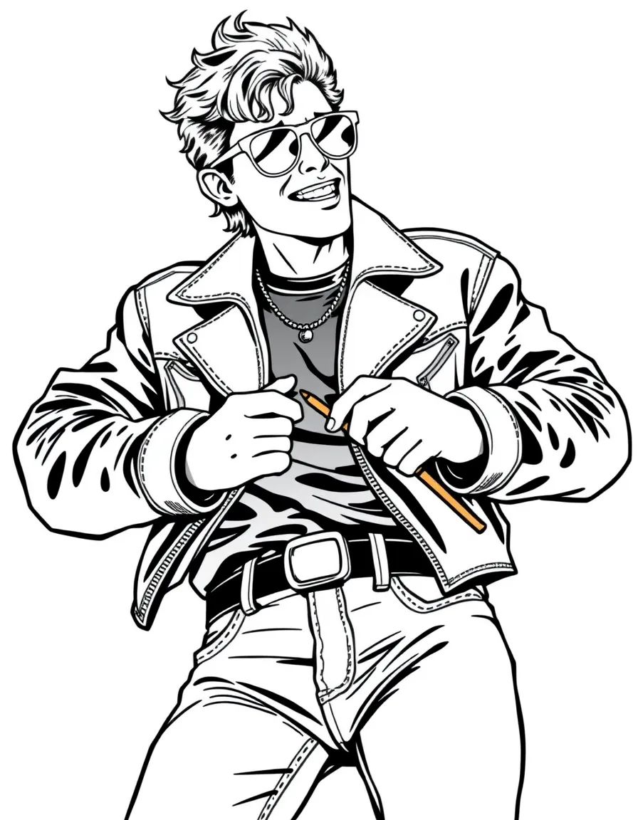 Jackie Daytona with his toothpick and blue jeans