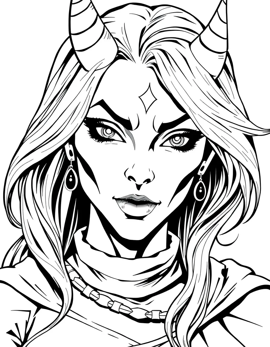 Mazikeen with her demon face partially showing