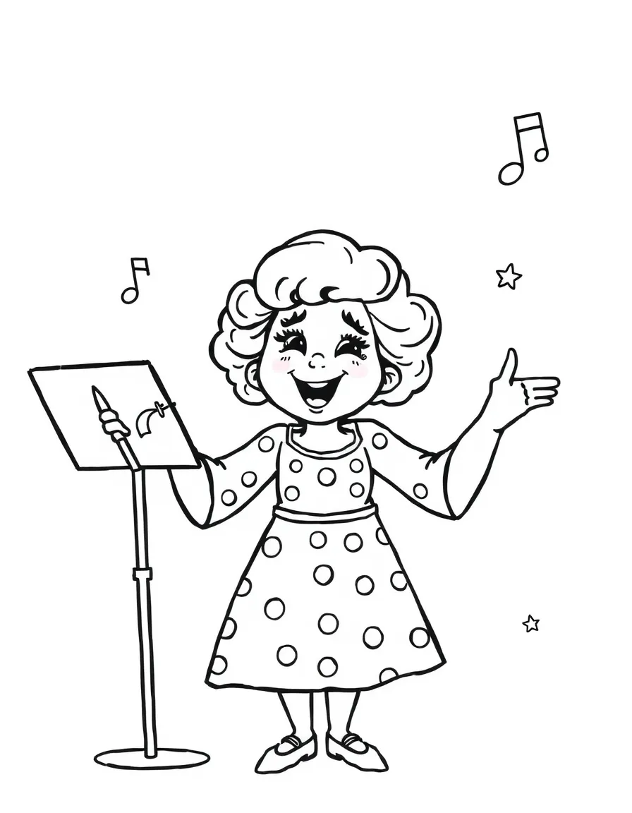 Rebecca Bunch in mid-musical number with jazz hands