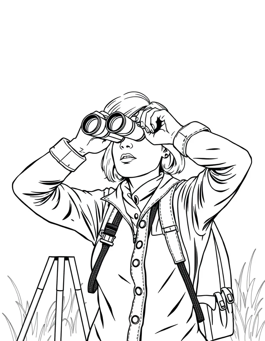 Paula Proctor plotting schemes with binoculars
