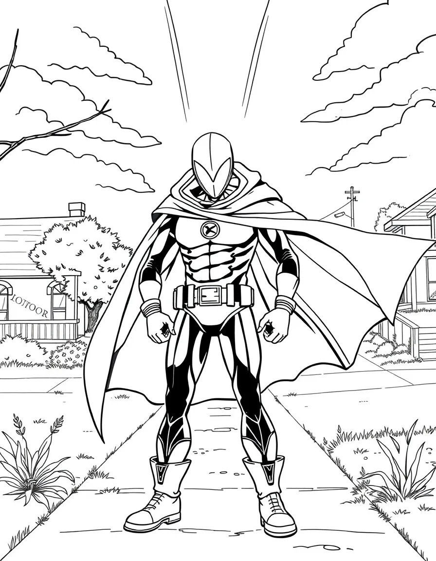 Vision in his human disguise in suburban setting
