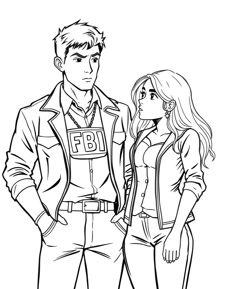 Victor with his FBI badge questioning Cassie