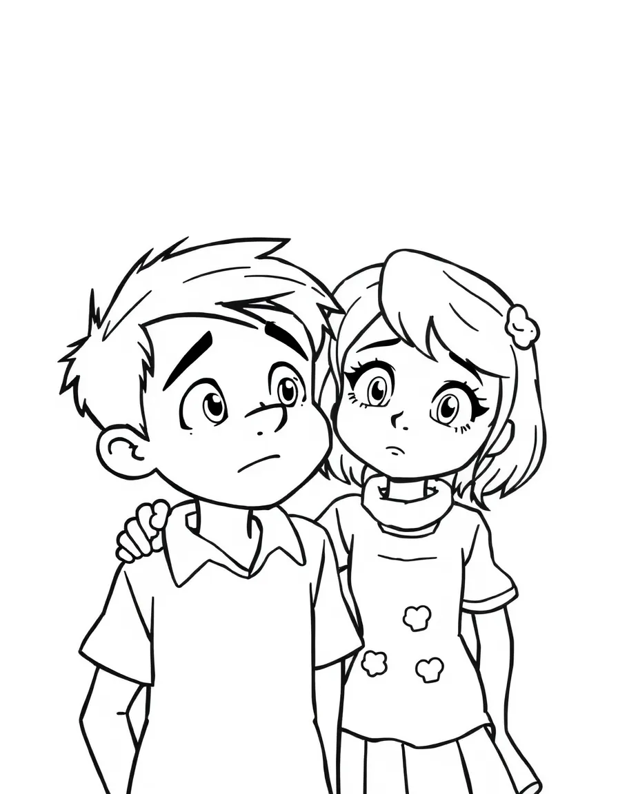 Davey with his concerned brother expression supporting Cassie