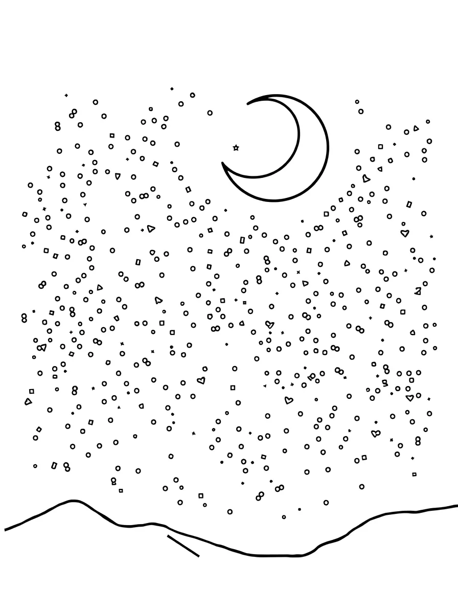 Starry night sky with crescent moon from "Midnights" album