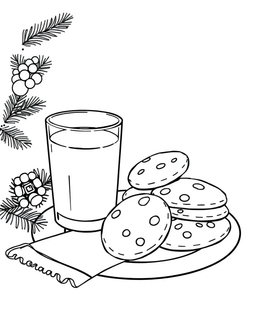 A plate of fresh-baked cookies with a glass of milk next to a letter for Santa.  