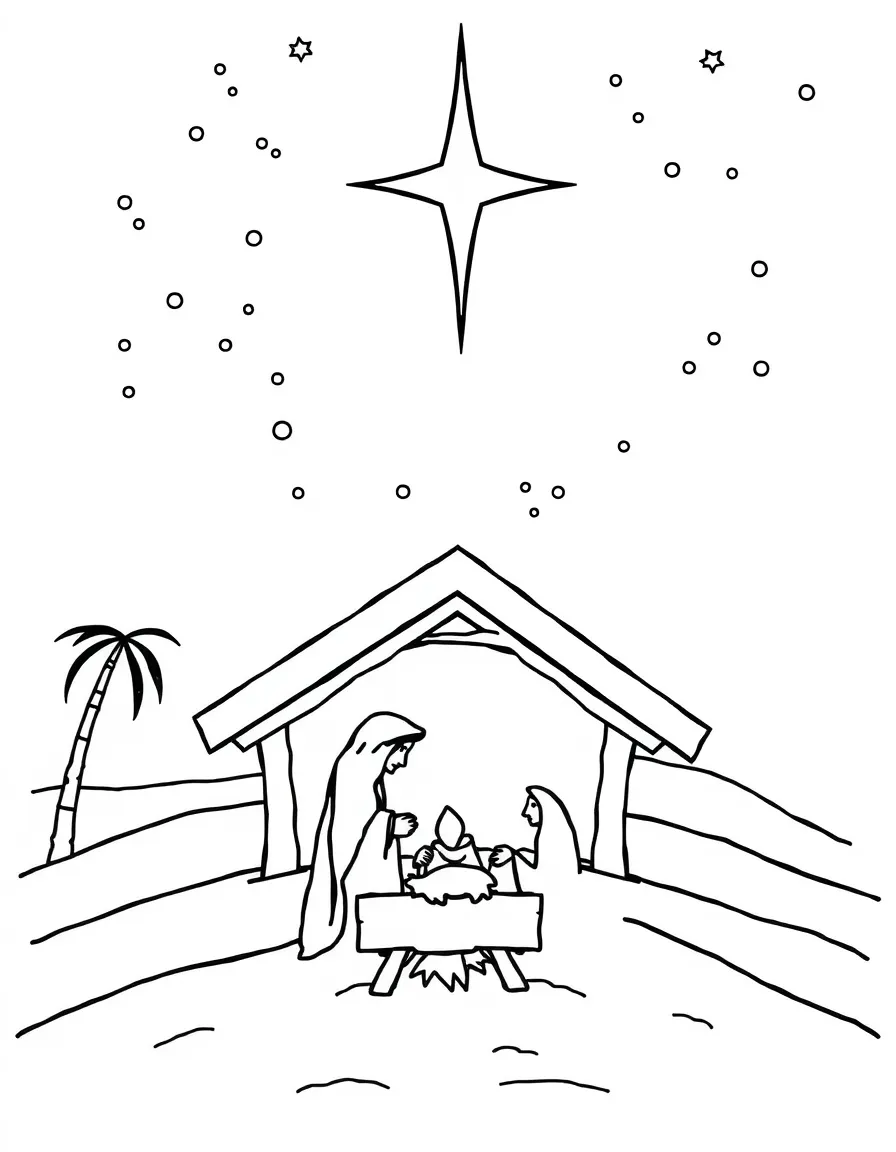 A bright star shining over Bethlehem.  