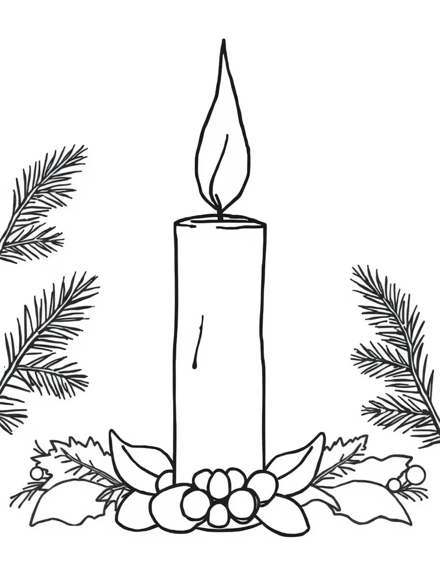 A Christmas candle with a golden glow, symbolizing the spirit of the season.  