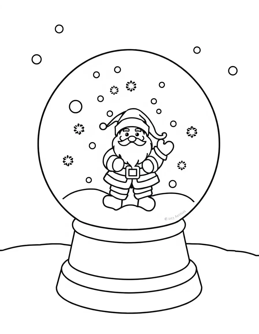 A snow globe with a miniature Santa Claus inside.  