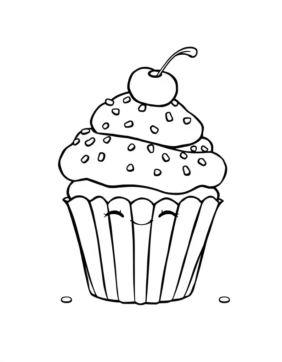 Cupcake with sprinkles and a cherry on top winking at you