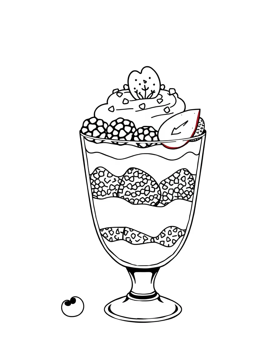 Yogurt parfait with fruit layers and a granola crown