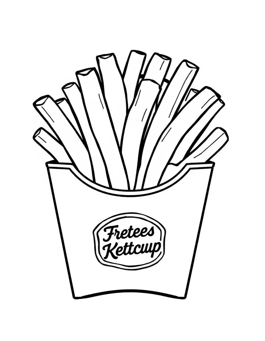 French fries in a box with ketchup packet friend
