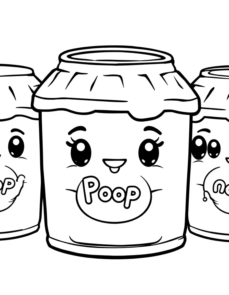Cute canned food with pop tab hats and label faces