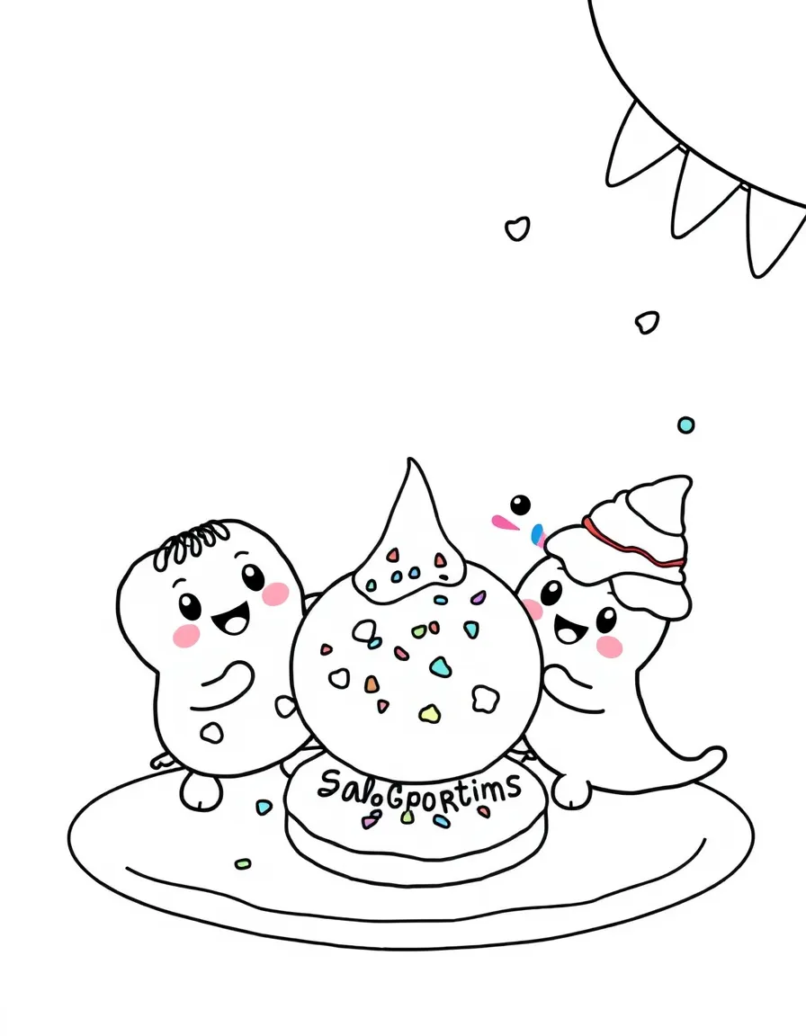 Cute cookie decorating party with icing and sprinkle friends