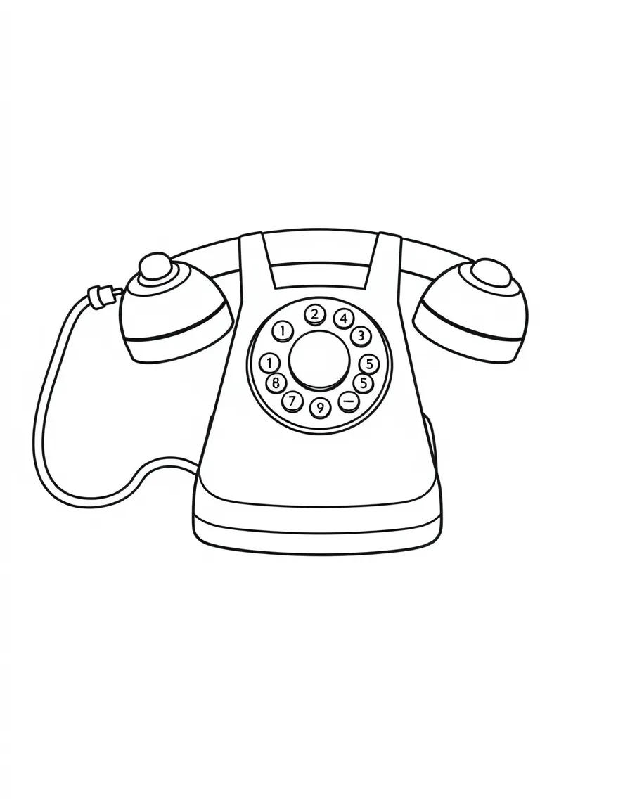 Cute telephone with cord arms and dial pad buttons