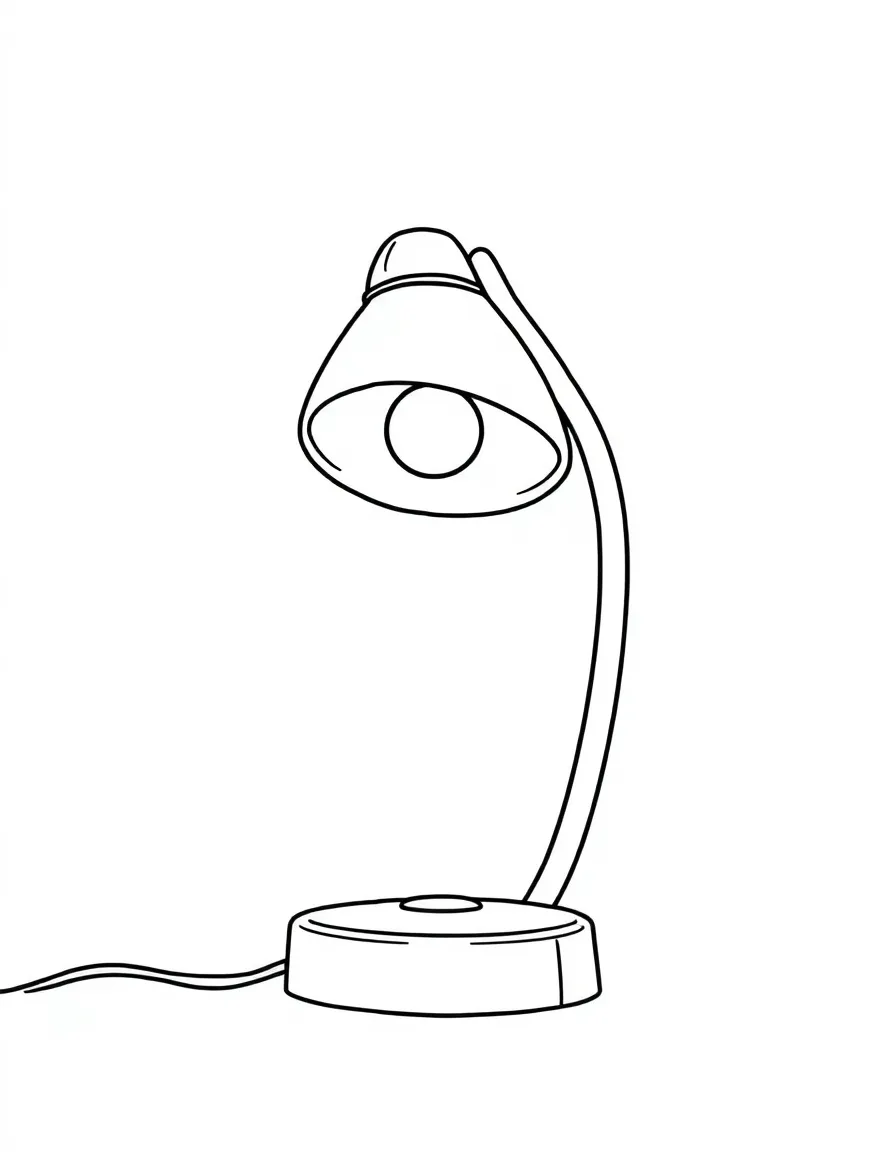 Kawaii desk lamp with adjustable neck and light beam