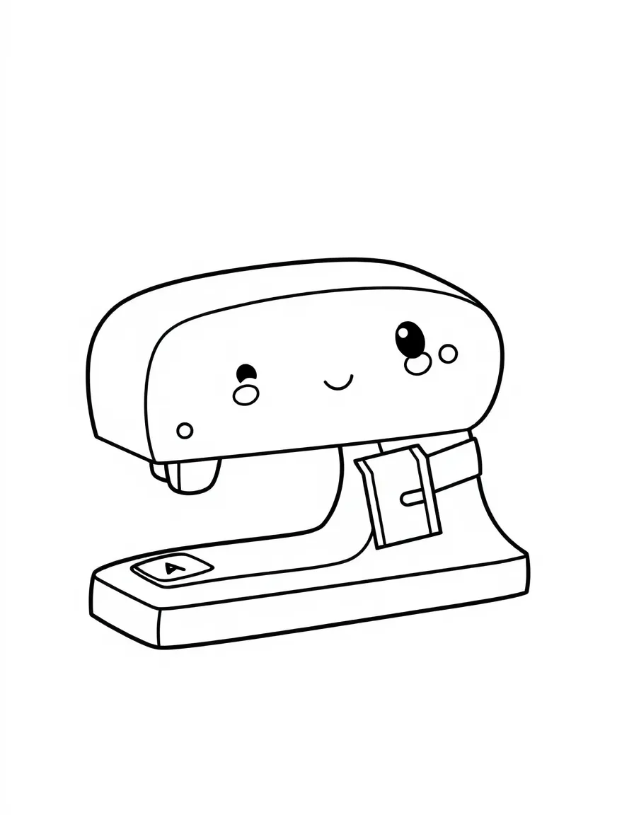 Cute stapler with staple belt and paper friends