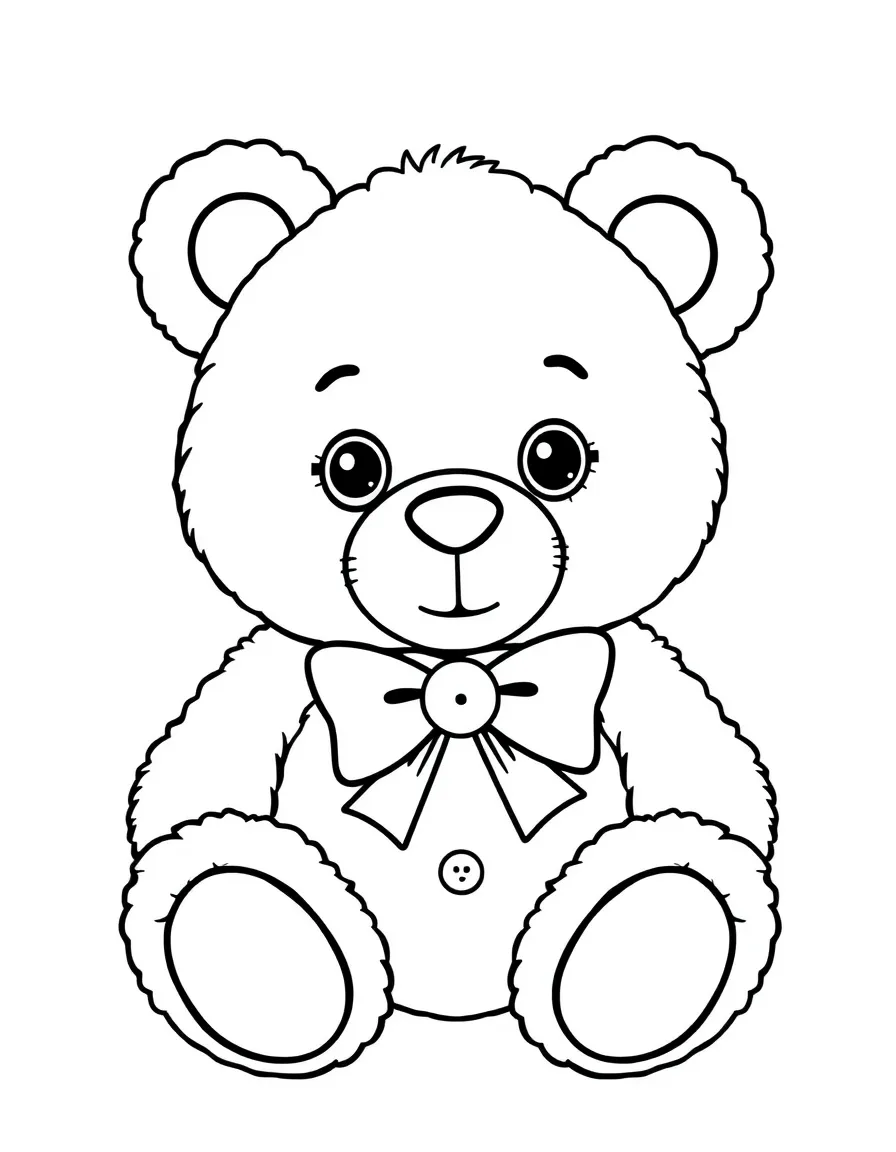 Adorable teddy bear with button eyes and bow tie