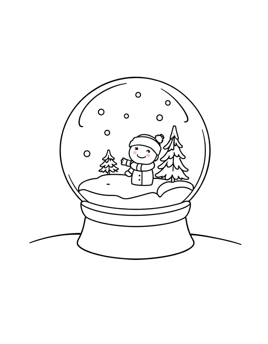 Happy snow globe with tiny character scene inside