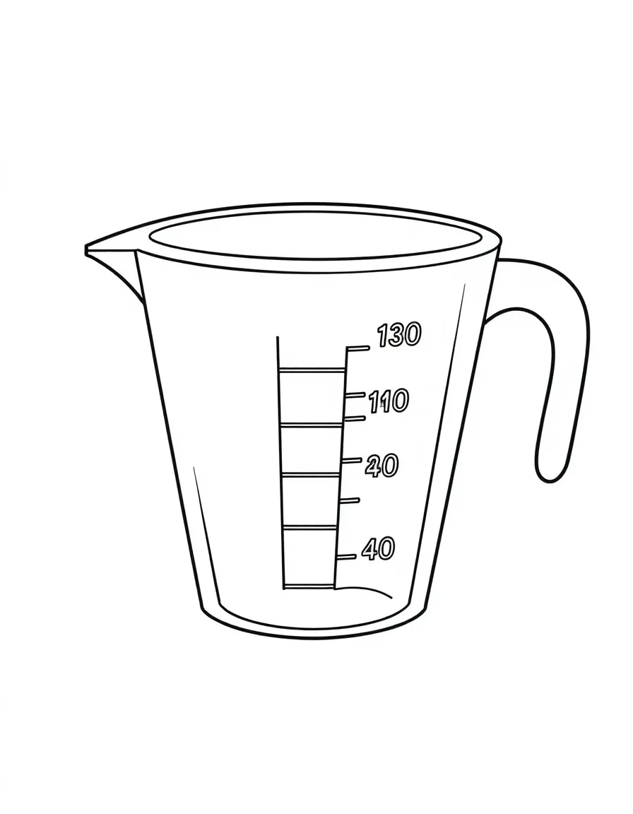 Adorable measuring cup with number markings and spout