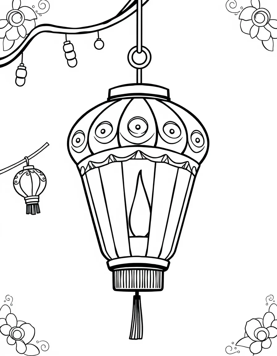 Adorable paper lantern with candle glow and festival