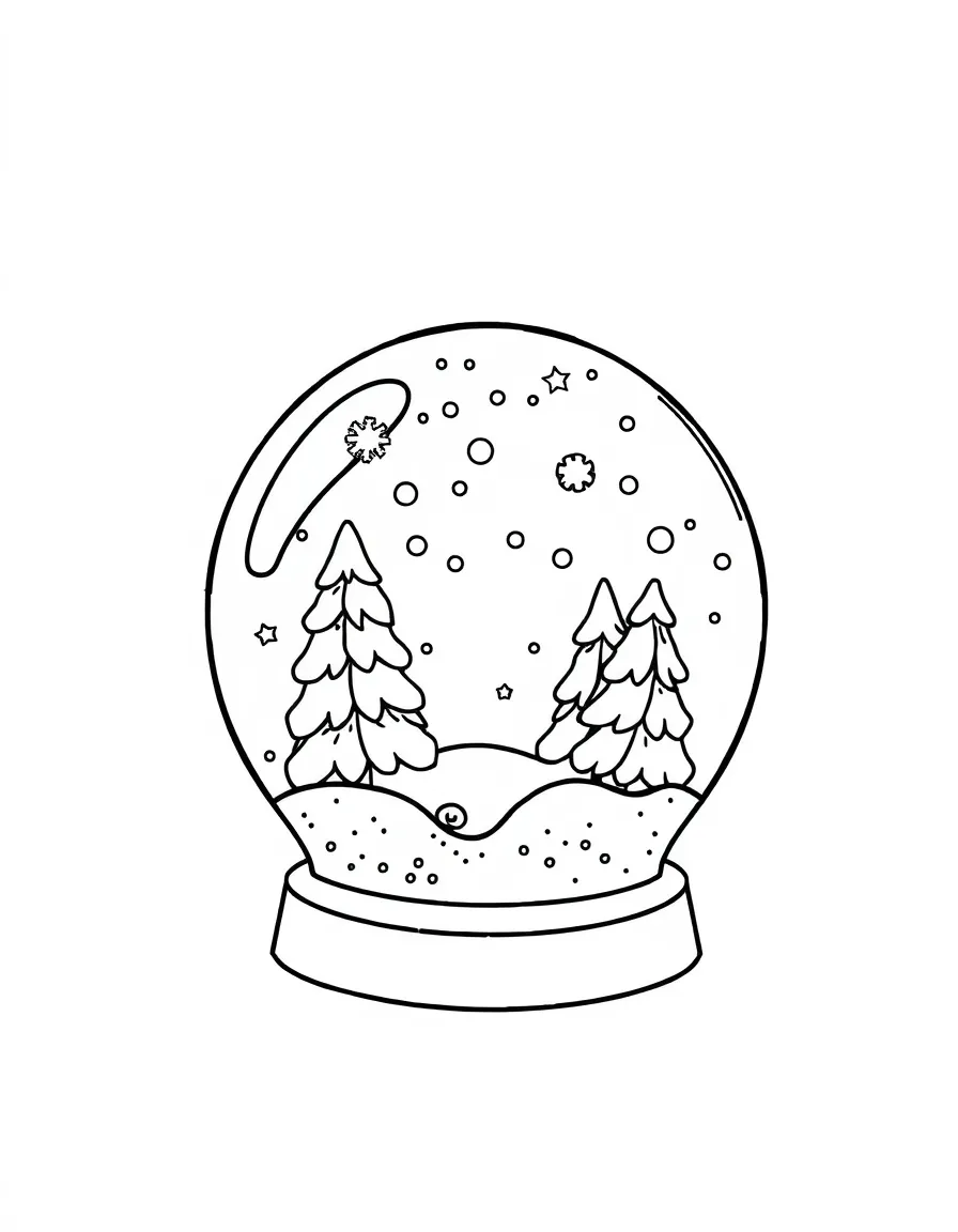 Cute snow globe with winter scene and glitter