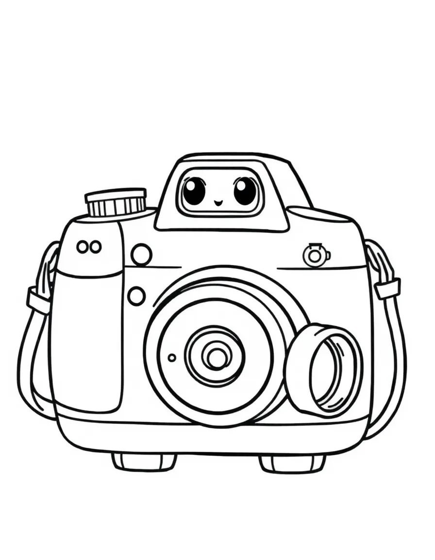 Kawaii toy camera with photo and film friends