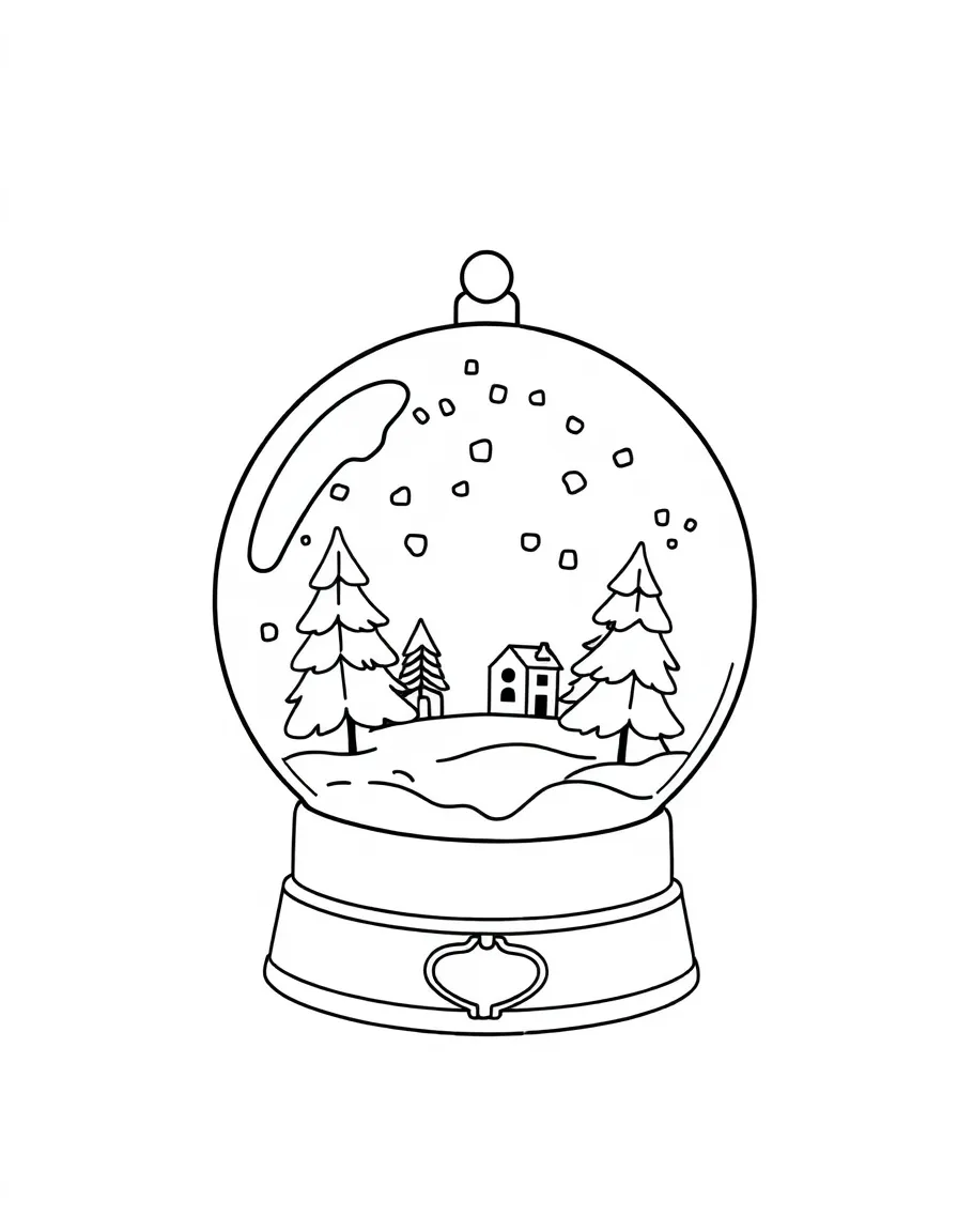 Adorable toy snow globe with winter scene inside