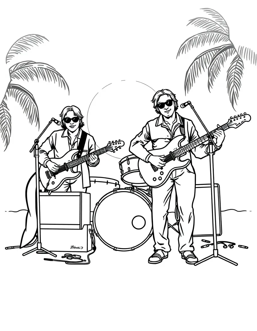 Beach Boys-inspired surf band with vintage equipment