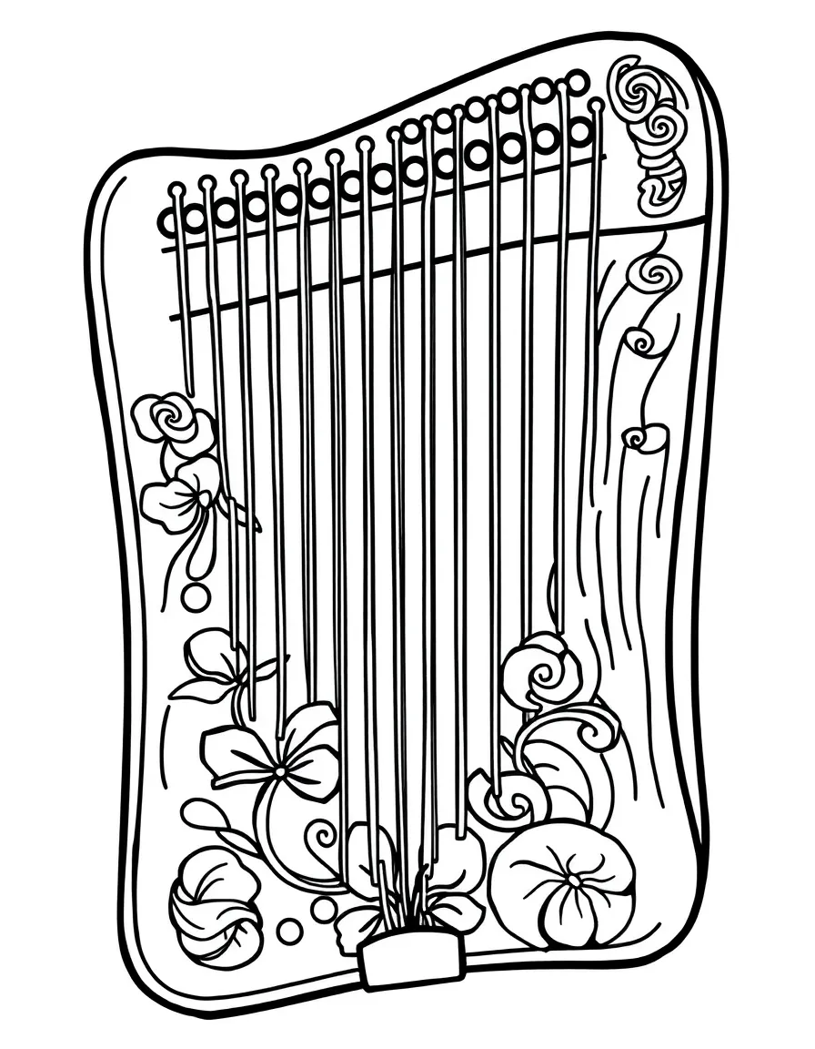 Autoharp with chord bars and decorative soundboard