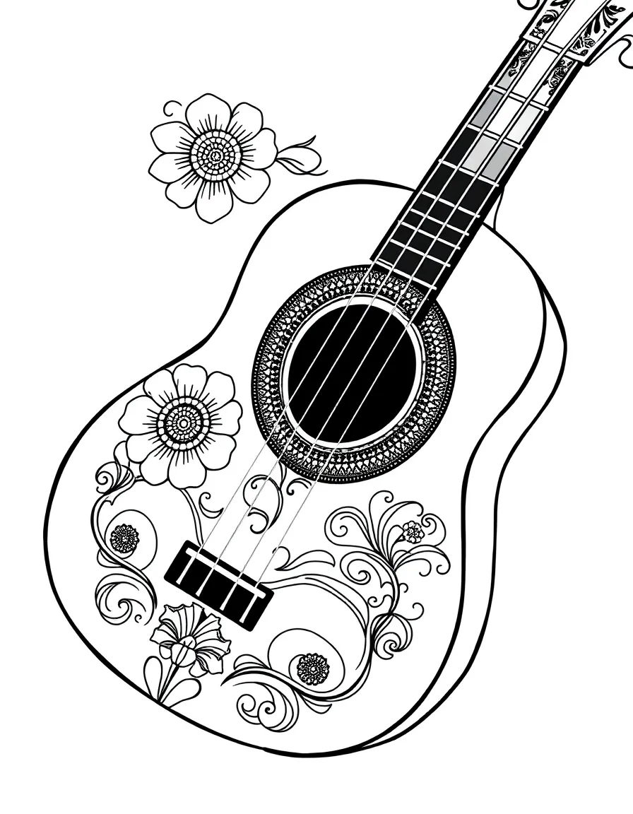 Vihuela with Spanish decorative sound hole