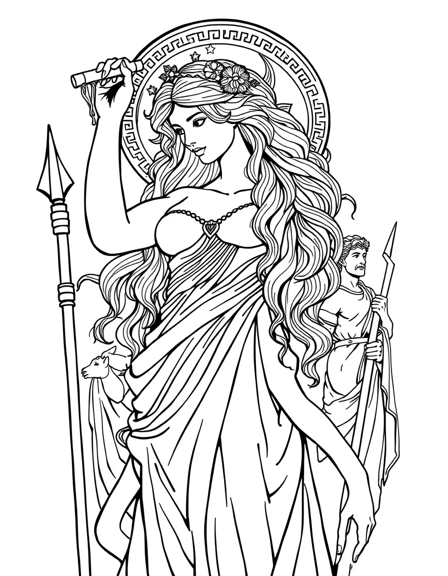 Lyra with mythological Greek figures