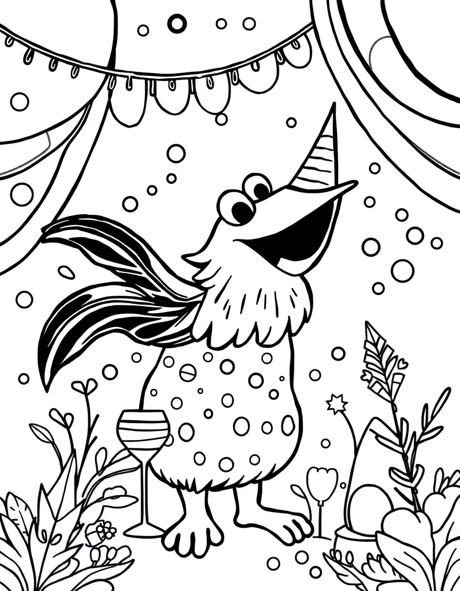 Kazoo with whimsical party scene