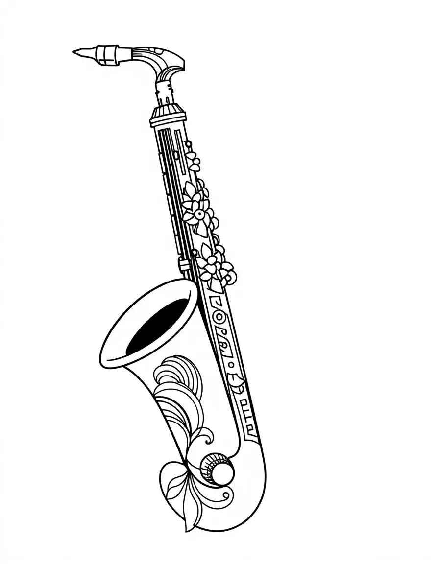 Soprano saxophone with art deco design