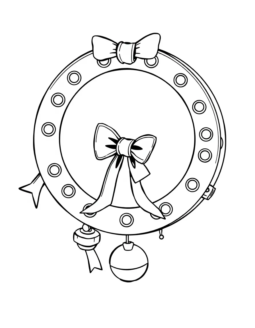 Tambourine with ribbon decorations and jingles
