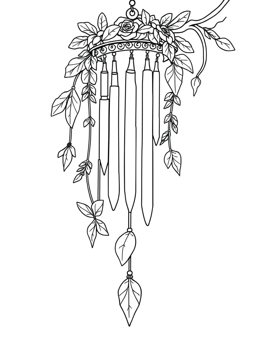 Wind chimes with nature elements