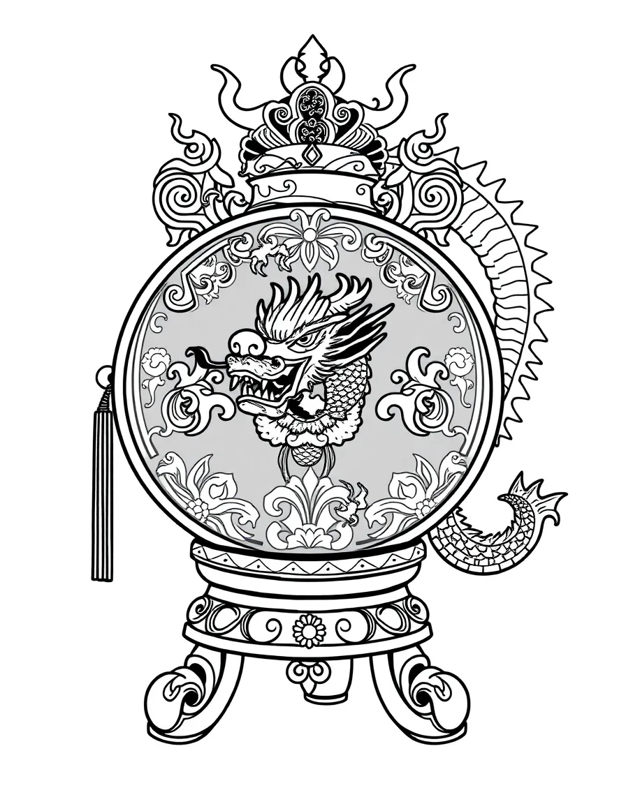 Gong with Chinese dragon motif