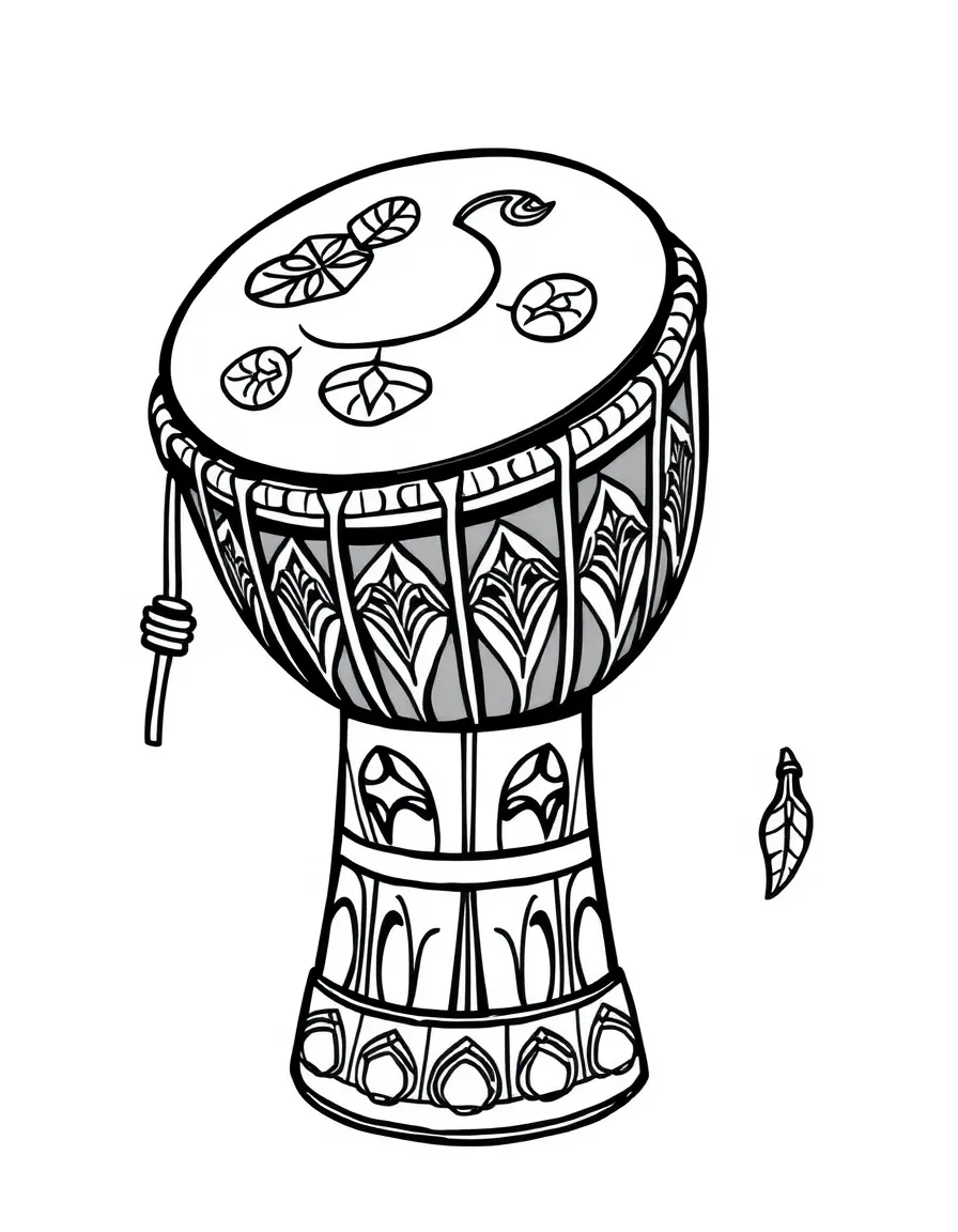 Talking drum with West African symbols