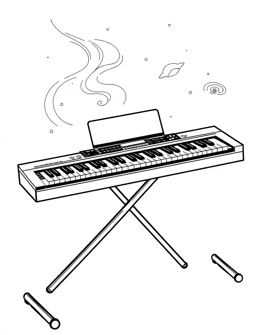 Electric keyboard with light-up keys and stand