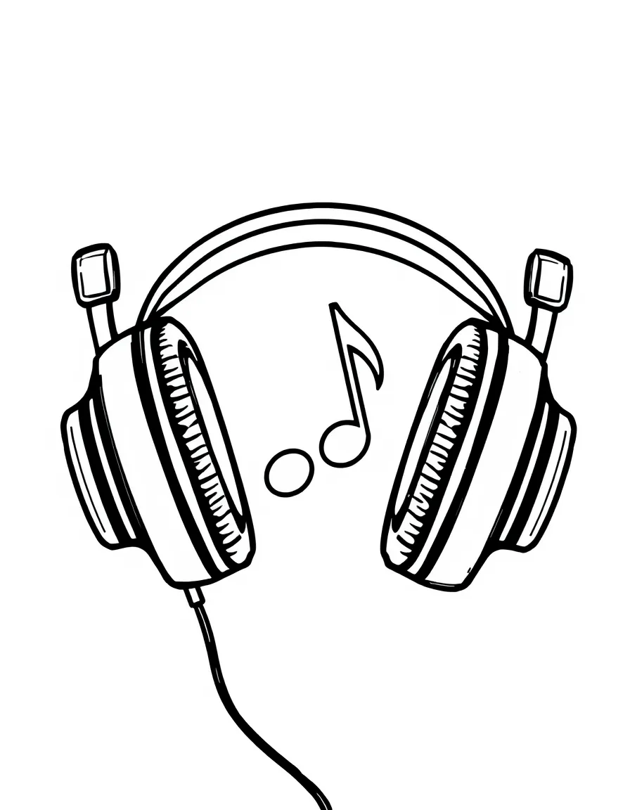 Headphones with musical note design