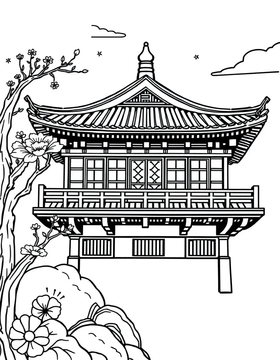 Pentatonic scale with Asian-inspired design