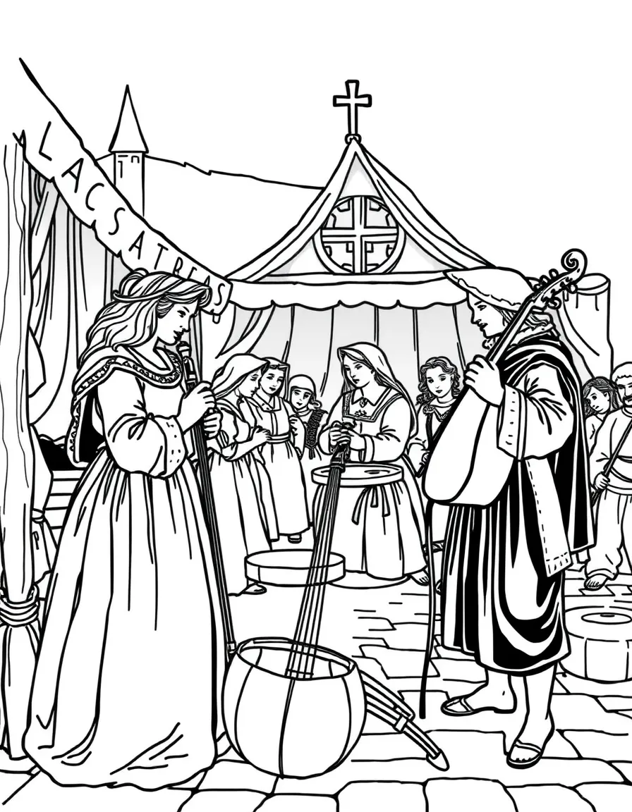 Renaissance fair with period instruments